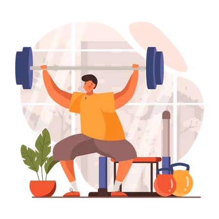 Weightlifting by man  Illustration