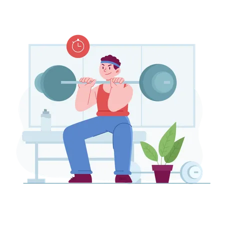 Weightlifting by man  Illustration
