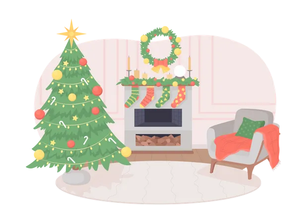 Weihnachtsdeko fürs Wohnzimmer  Illustration