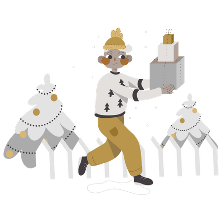 Weihnachtsgeschenke kaufen  Illustration