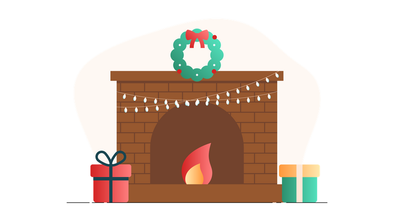 Weihnachten kamin  Illustration