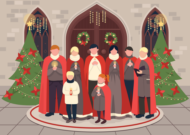 Weihnachtsliedchor  Illustration