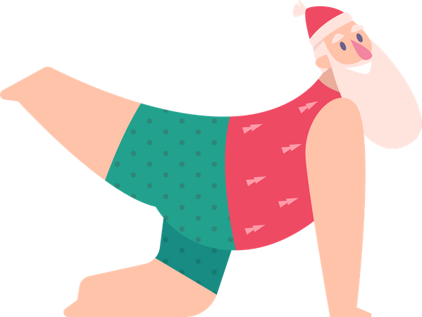 Weihnachtsmann beim Training  Illustration