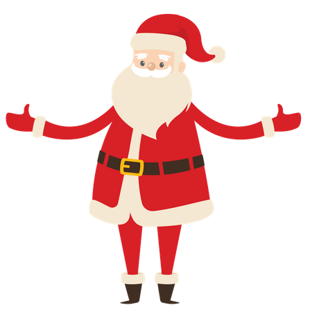 Der Weihnachtsmann breitet seine Arme aus  Illustration