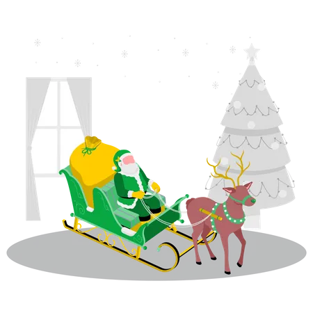 Der Weihnachtsmann wird Geschenke ausliefern  Illustration