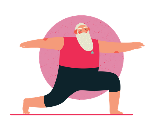 Weihnachtsmann macht Yoga  Illustration