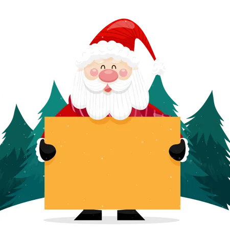 Weihnachtsmann mit leerem Brett  Illustration