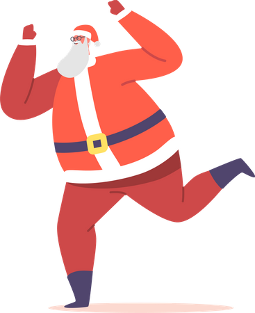 Weihnachtsmann tanzt  Illustration