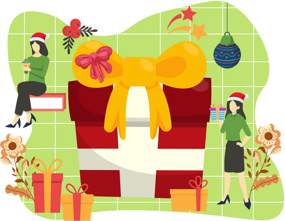 Weihnachtsüberraschungsgeschenk  Illustration