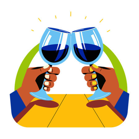 Wein Prost  Illustration