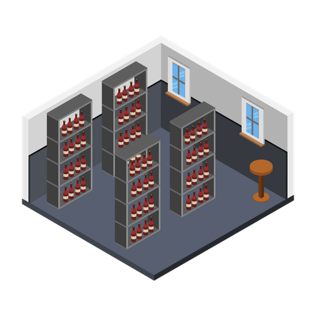 Weinlagerung  Illustration