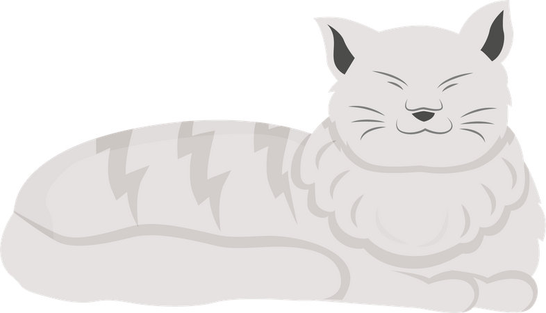 Weiße Katze  Illustration