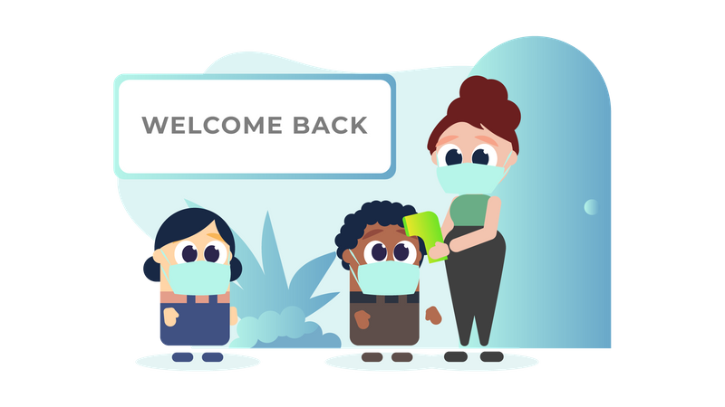 Welcome Back School Covid  Illustration