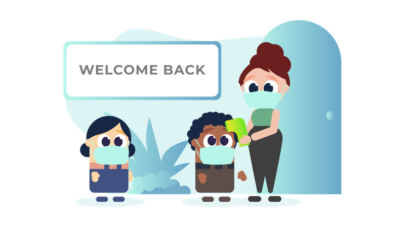 Welcome Back School Covid  Illustration