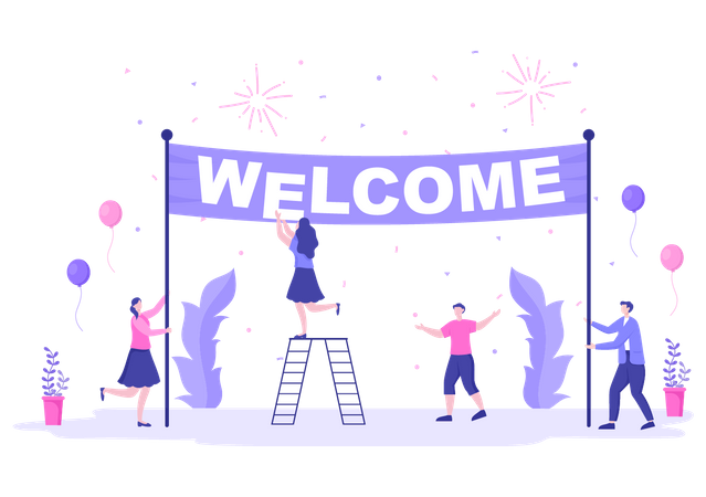 Welcome Banner Decoration  Illustration