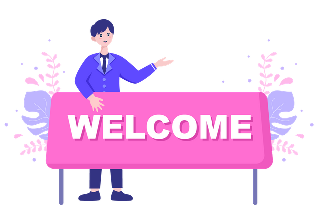 Welcome Board Illustration