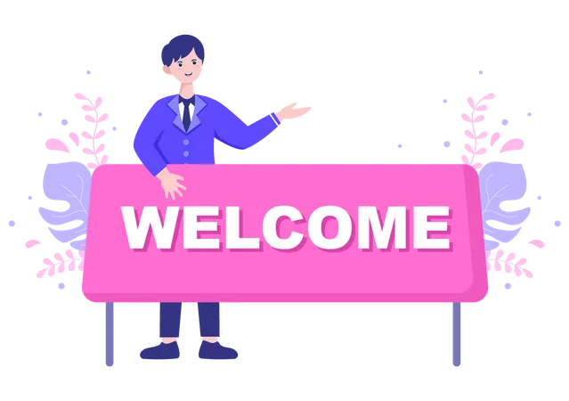 Welcome Board  Illustration