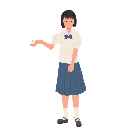 Welcome Gesture by Thai Student  Illustration