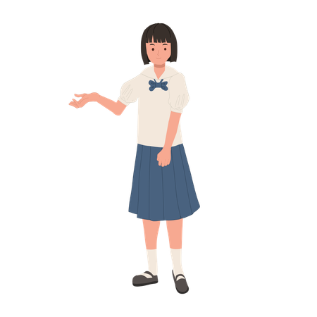 Welcome Gesture by Thai Student  Illustration