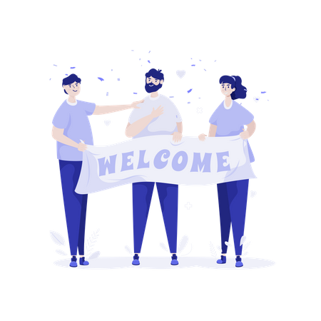 Welcome new friends Illustration