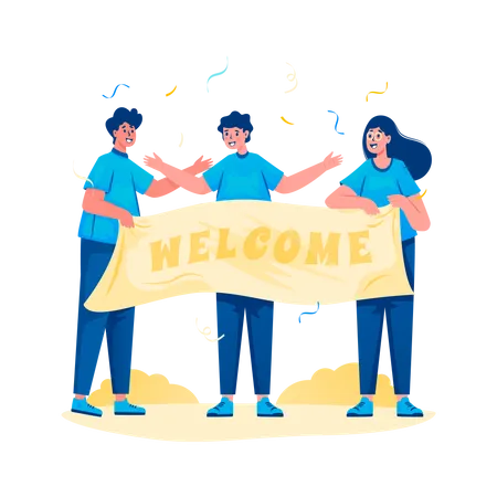 Welcome Greeting Successful New Teammates Illustration Illustration
