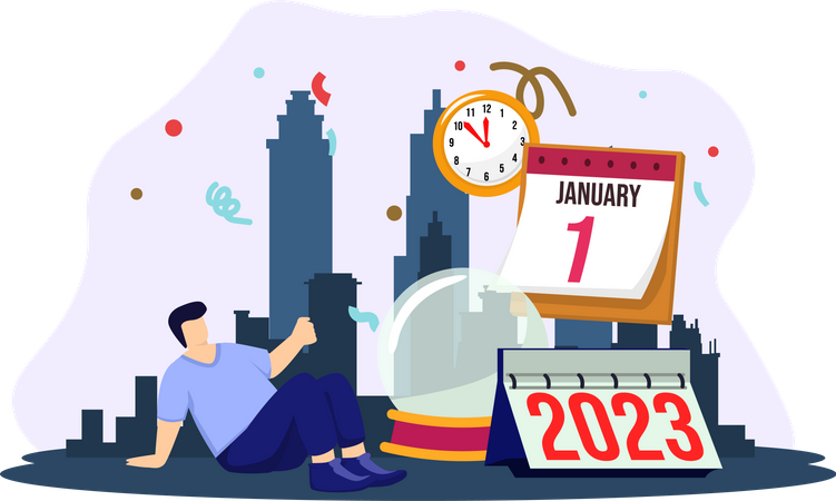 Welcome new year 2023 Illustration