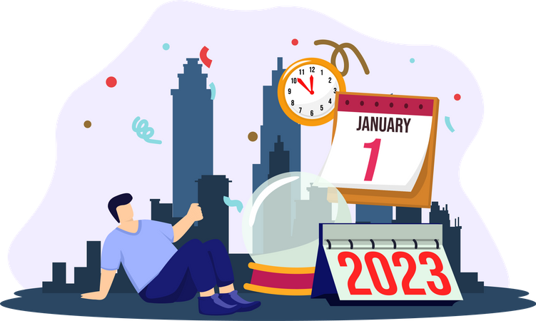 Welcome new year 2023  Illustration