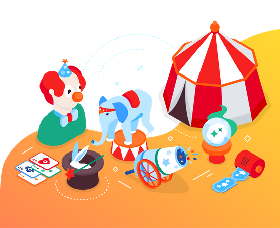 Welcome to circus Illustration