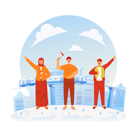 Welcome to jakarta city  Illustration