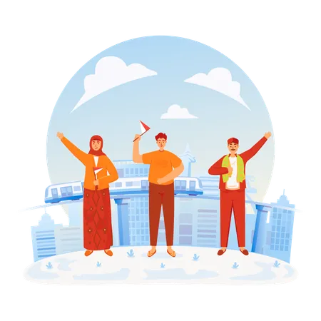 Welcome to jakarta city  Illustration