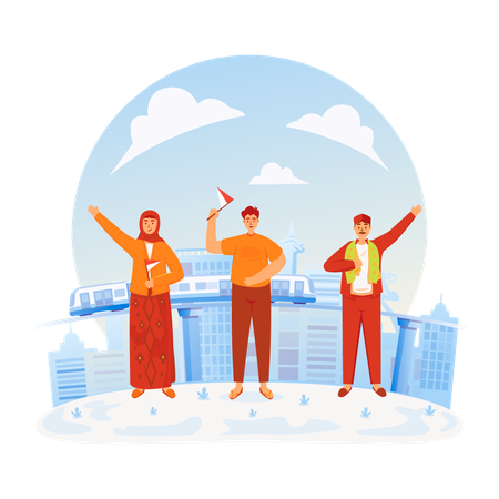 Welcome to jakarta city  Illustration