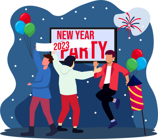 Welcoming 2023 party celerbation  Illustration