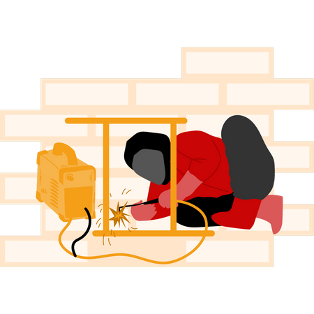 Welder is working  Illustration