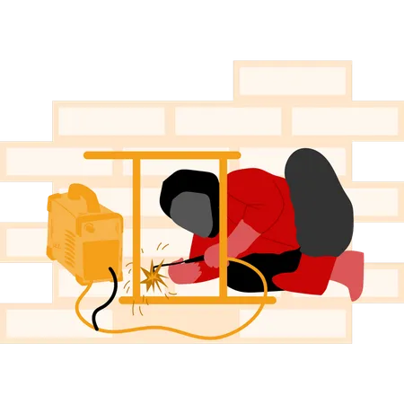 Welder is working  Illustration