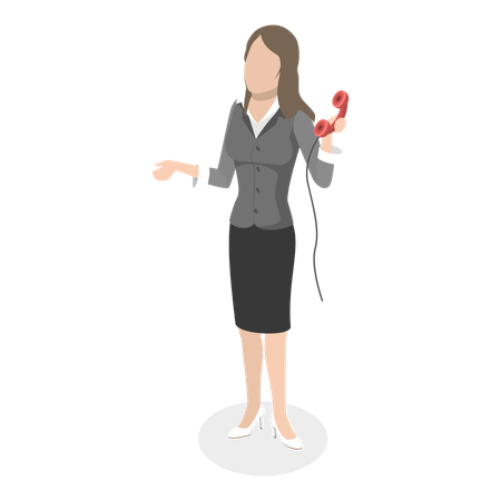 Well dressed waitress working in hotel  Illustration