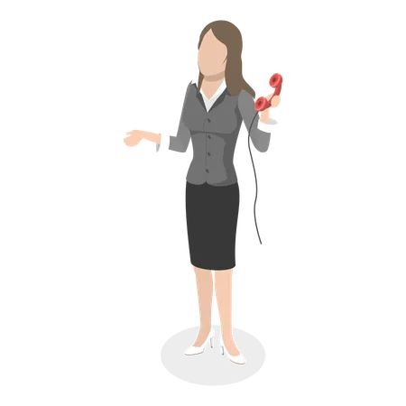 Well dressed waitress working in hotel  Illustration