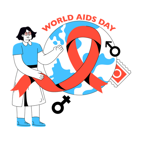 Welt-Aids-Tag im Krankenhaus gefeiert  Illustration