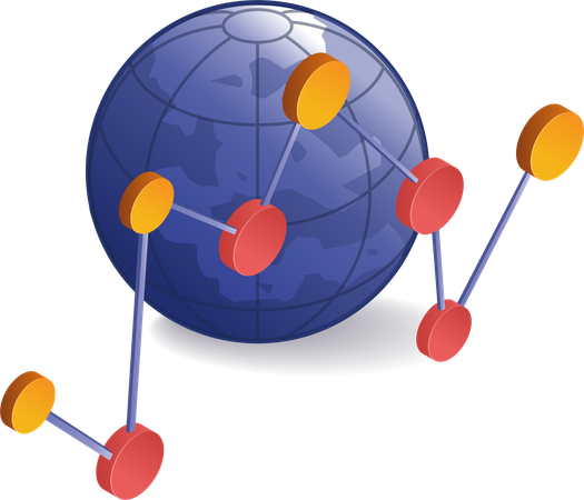 Symbol für das weltweite Geschäftsnetzwerk  Illustration