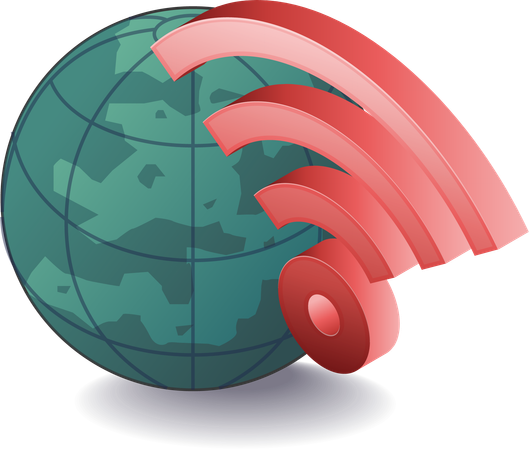 Weltweites Internet-WLAN-Netzwerksignal  Illustration