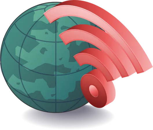 Weltweites Internet-WLAN-Netzwerksignal  Illustration