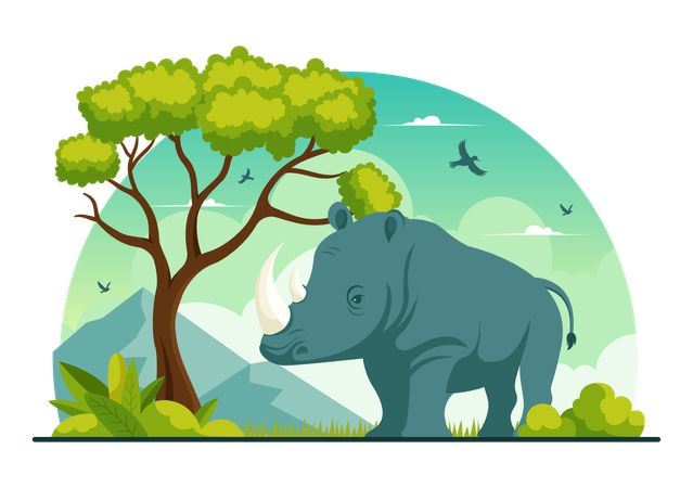 Welt-Nashorn-Tag  Illustration