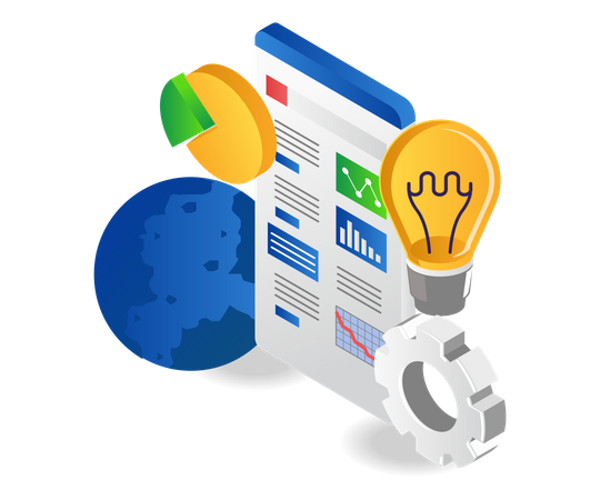 Ideen zur weltweiten Datenanalyse  Illustration