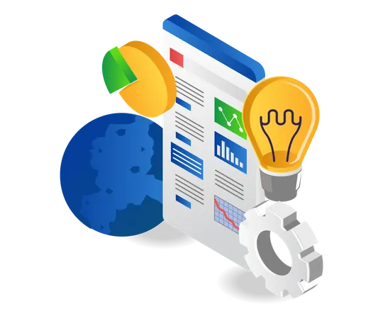 Ideen zur weltweiten Datenanalyse  Illustration