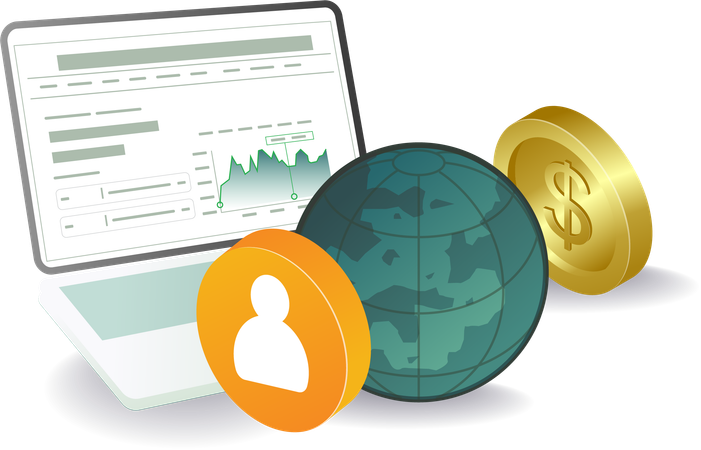 Weltweites Finanzgeschäftsmanagement  Illustration