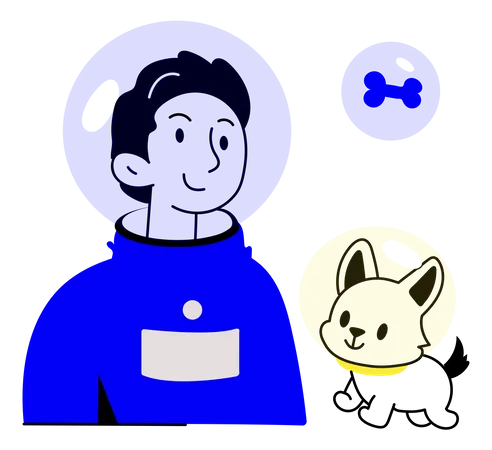 Weltraumhund  Illustration