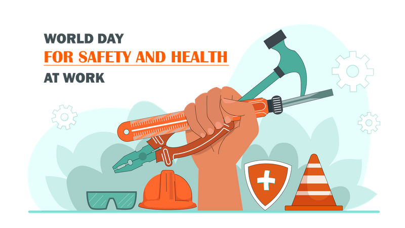 Welttag der Sicherheit und Gesundheit am Arbeitsplatz  Illustration