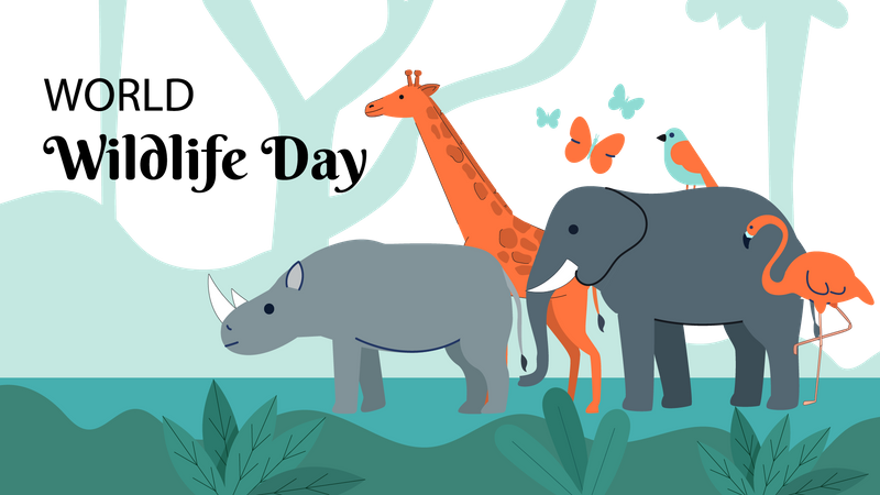 Welttag der Wildtiere  Illustration