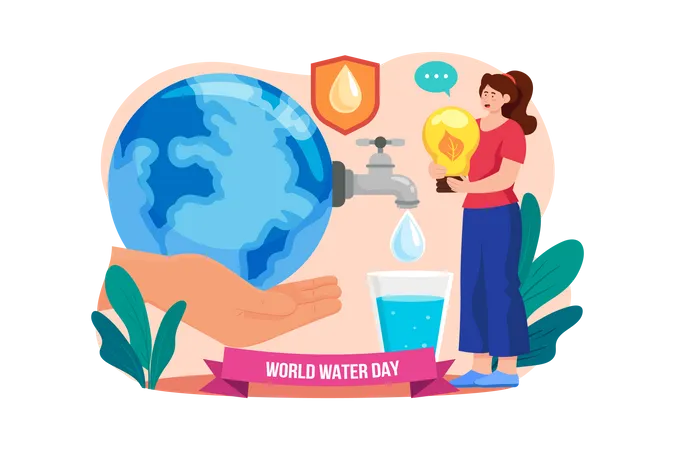 Welt-Wassertag  Illustration