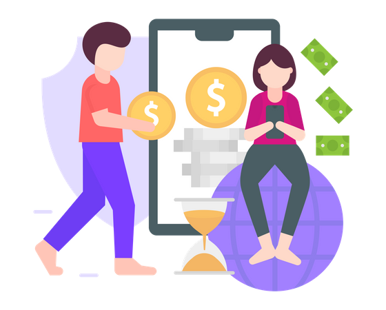 Weltweiter Geldtransfer  Illustration