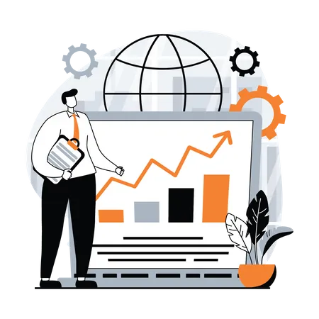 Analyse der Weltwirtschaft  Illustration